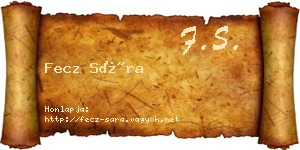 Fecz Sára névjegykártya